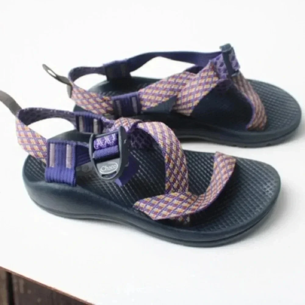 Chaco Kids Purple Patterned Strap Sandals